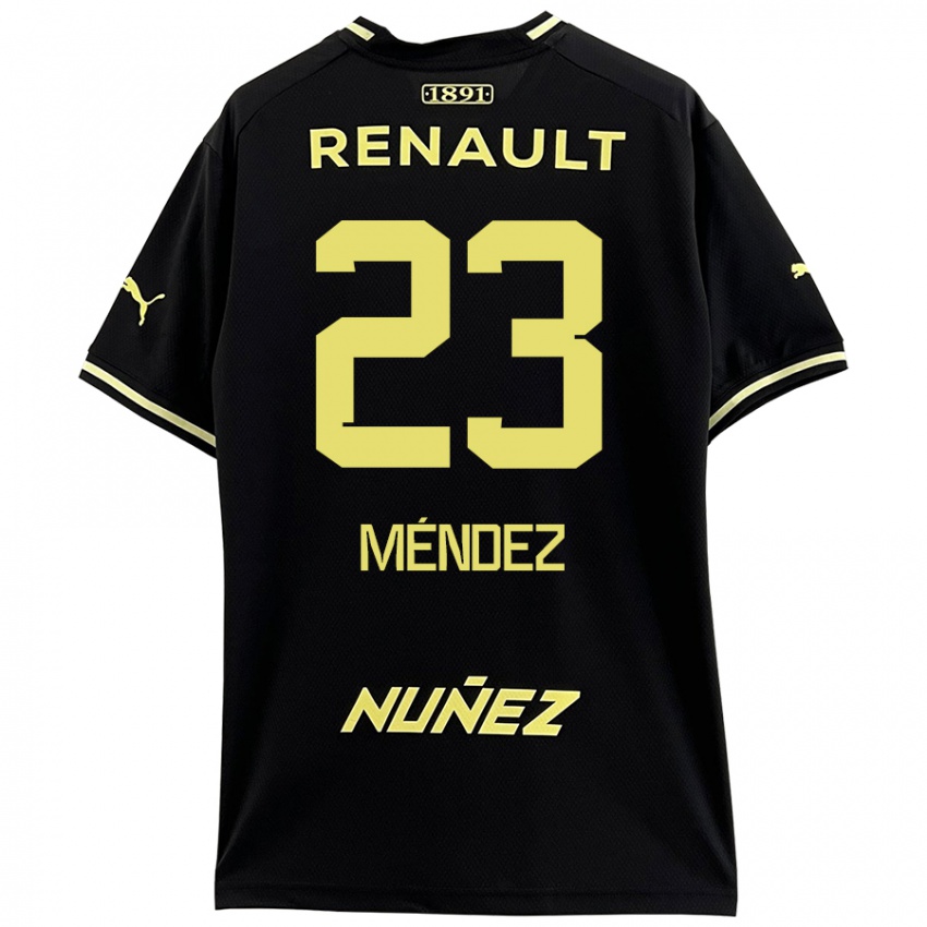 Kinder Javier Méndez #23 Schwarz Gelb Auswärtstrikot Trikot 2024/25 T-Shirt