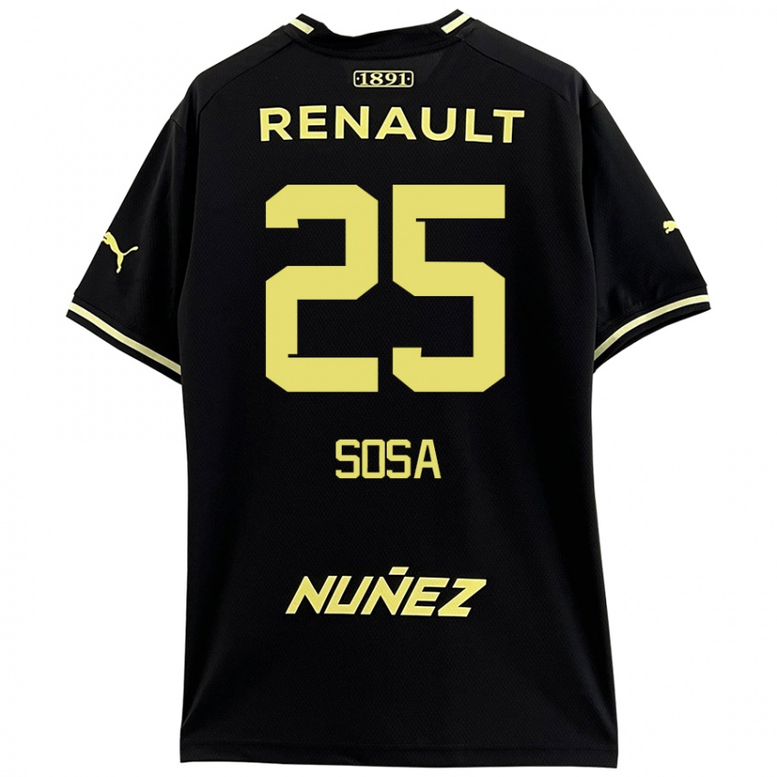 Kinder Ignacio Sosa #25 Schwarz Gelb Auswärtstrikot Trikot 2024/25 T-Shirt