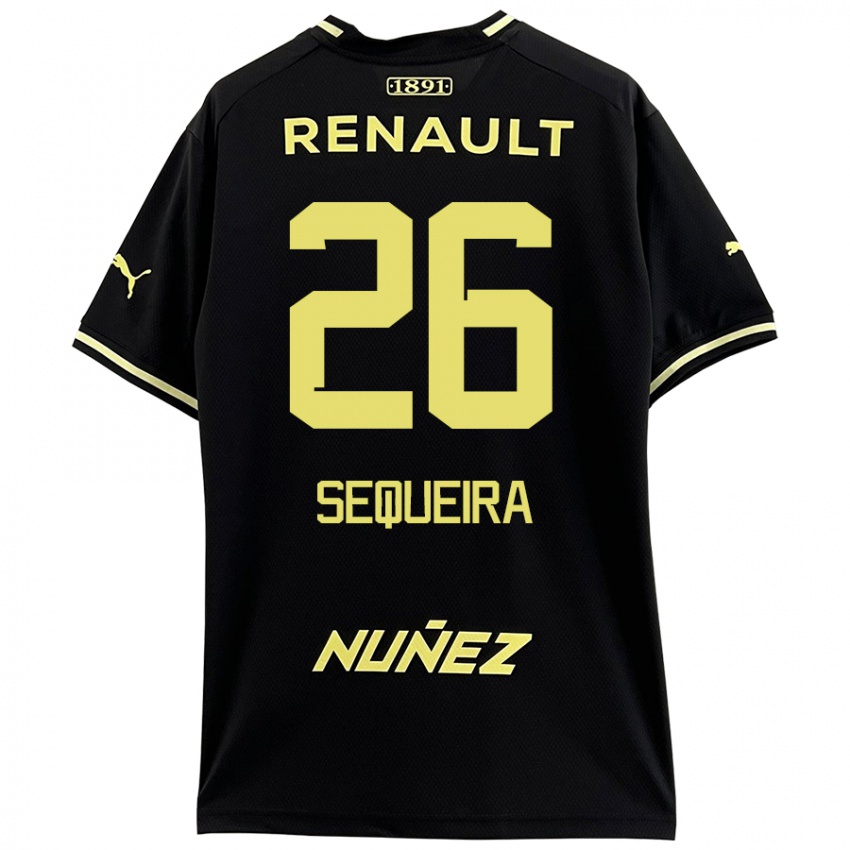 Kinder Leonardo Sequeira #26 Schwarz Gelb Auswärtstrikot Trikot 2024/25 T-Shirt