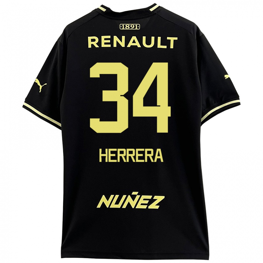 Kinder Nahuel Herrera #34 Schwarz Gelb Auswärtstrikot Trikot 2024/25 T-Shirt