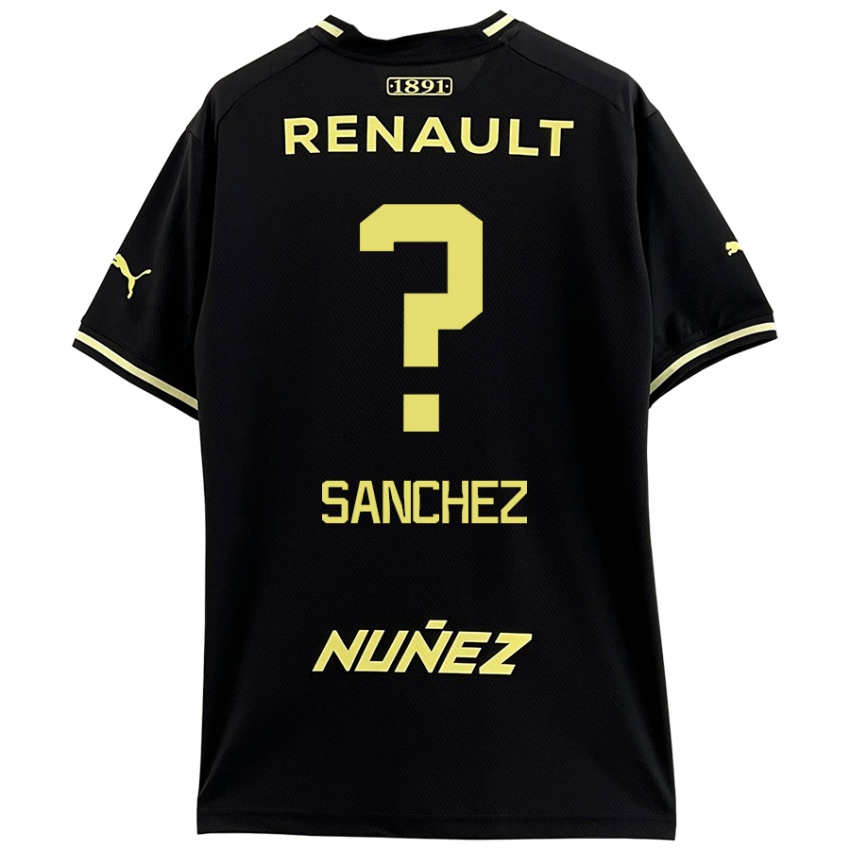 Kinder Juan Sanchez #0 Schwarz Gelb Auswärtstrikot Trikot 2024/25 T-Shirt