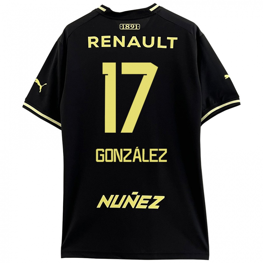 Kinder Luciano González #17 Schwarz Gelb Auswärtstrikot Trikot 2024/25 T-Shirt