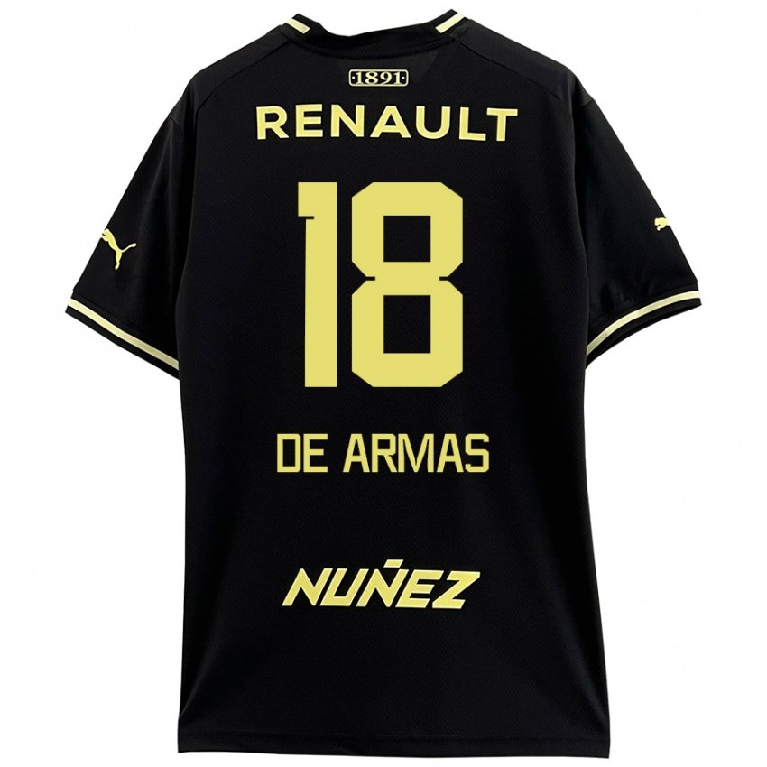 Kinder Nahuel De Armas #18 Schwarz Gelb Auswärtstrikot Trikot 2024/25 T-Shirt