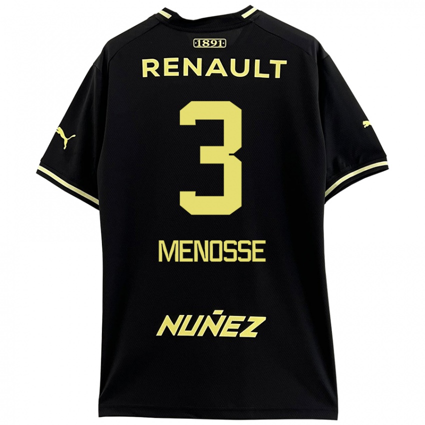 Kinder Hernán Menosse #3 Schwarz Gelb Auswärtstrikot Trikot 2024/25 T-Shirt