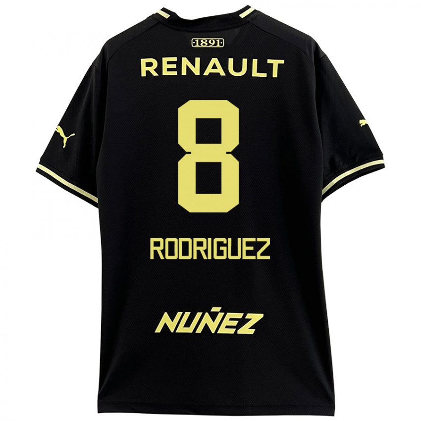 Kinder Sebastián Rodríguez #8 Schwarz Gelb Auswärtstrikot Trikot 2024/25 T-Shirt