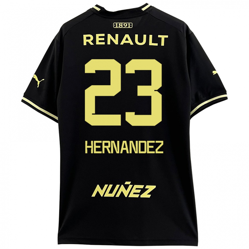 Kinder Abel Hernández #23 Schwarz Gelb Auswärtstrikot Trikot 2024/25 T-Shirt