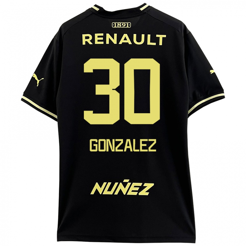 Kinder Ángel González #30 Schwarz Gelb Auswärtstrikot Trikot 2024/25 T-Shirt