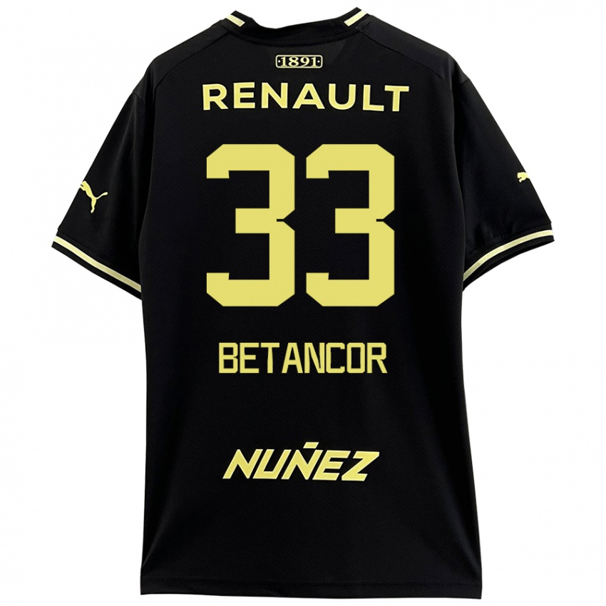 Kinder Bruno Betancor #33 Schwarz Gelb Auswärtstrikot Trikot 2024/25 T-Shirt