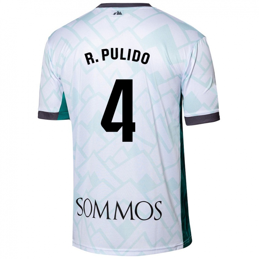 Kinder Rubén Pulido #4 Weiß Grün Auswärtstrikot Trikot 2024/25 T-Shirt