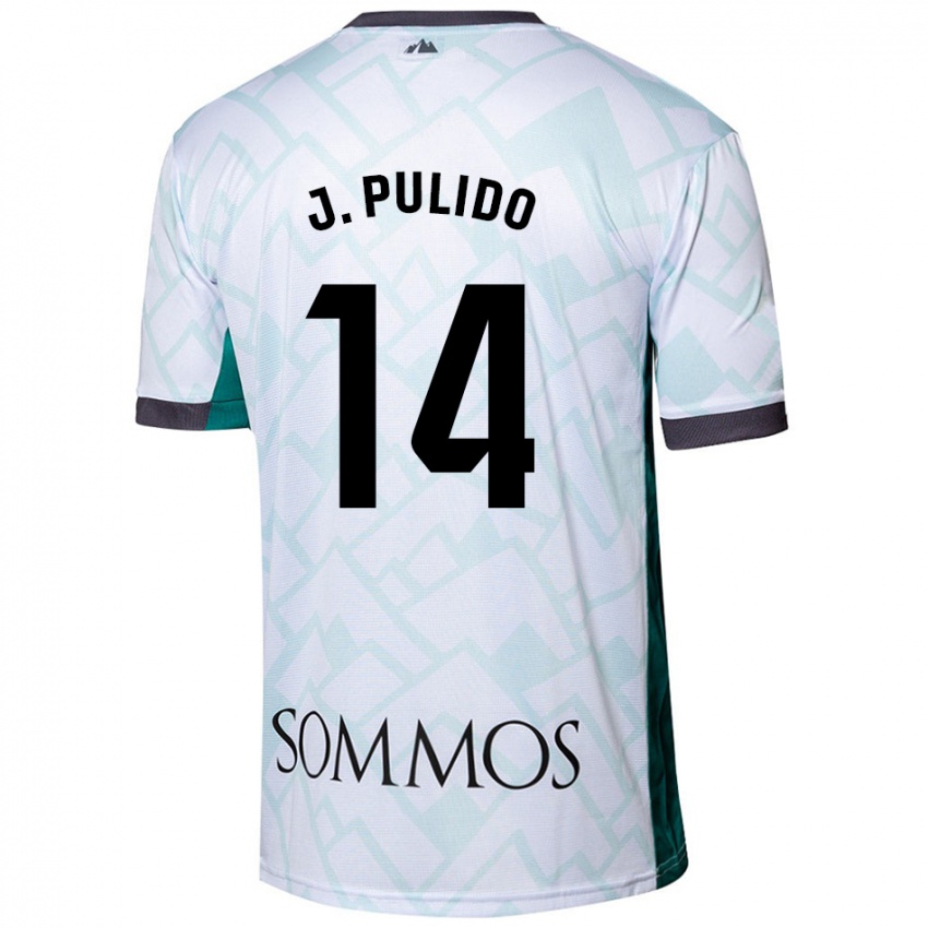 Kinder Jorge Pulido #14 Weiß Grün Auswärtstrikot Trikot 2024/25 T-Shirt