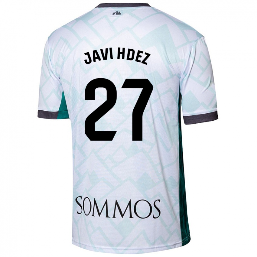 Kinder Javi Hernández #27 Weiß Grün Auswärtstrikot Trikot 2024/25 T-Shirt