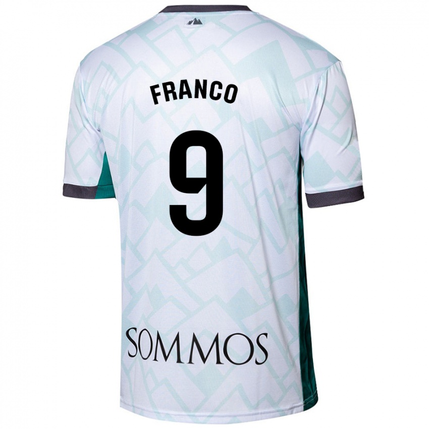 Kinder Santi Franco #9 Weiß Grün Auswärtstrikot Trikot 2024/25 T-Shirt