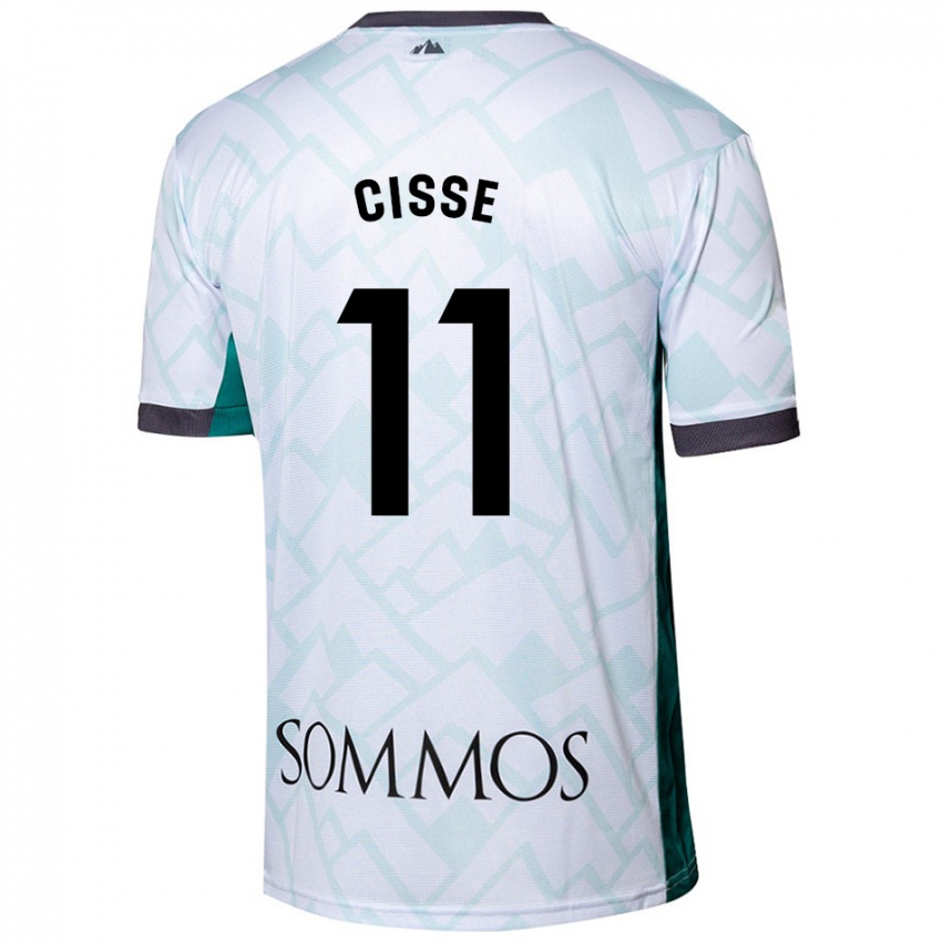 Kinder Bakary Cissé #11 Weiß Grün Auswärtstrikot Trikot 2024/25 T-Shirt