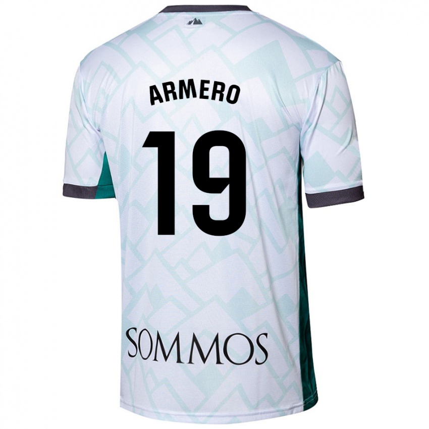 Kinder Sergi Armero #19 Weiß Grün Auswärtstrikot Trikot 2024/25 T-Shirt