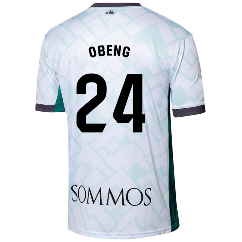 Kinder Samuel Obeng #24 Weiß Grün Auswärtstrikot Trikot 2024/25 T-Shirt