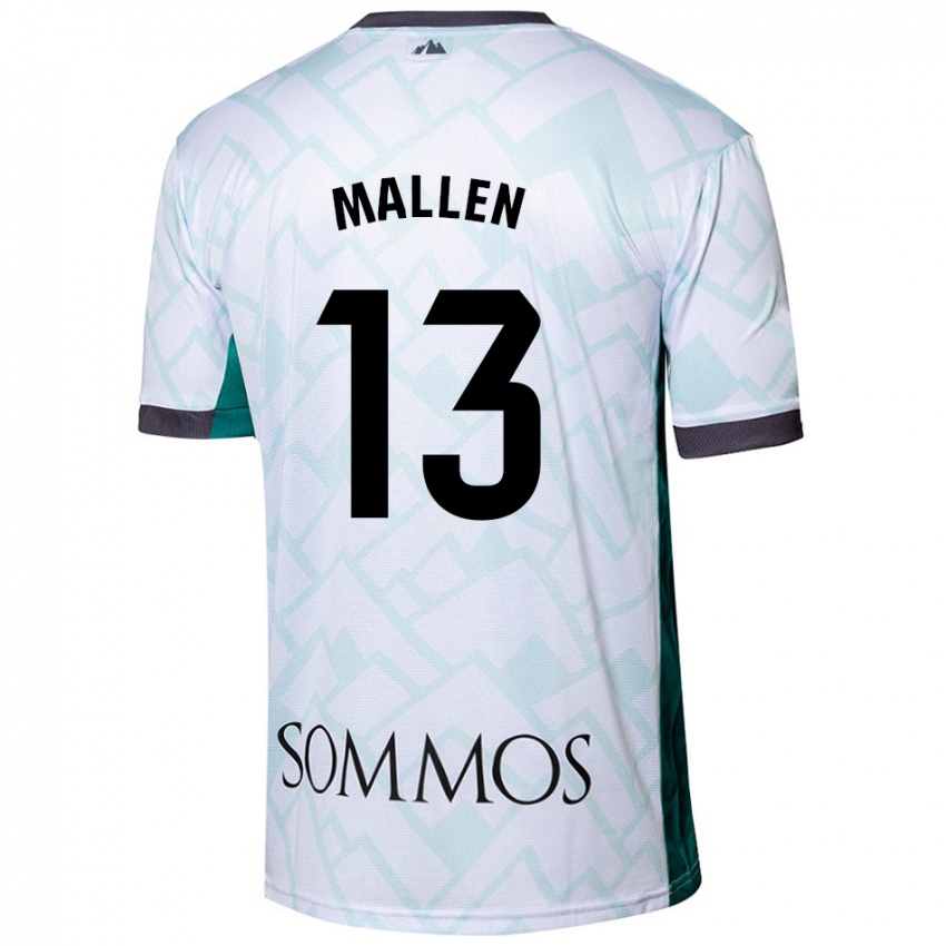 Kinder Lucía Mallén #13 Weiß Grün Auswärtstrikot Trikot 2024/25 T-Shirt