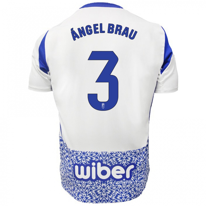 Kinder Miguel Ángel Brau #3 Weiß Blau Auswärtstrikot Trikot 2024/25 T-Shirt