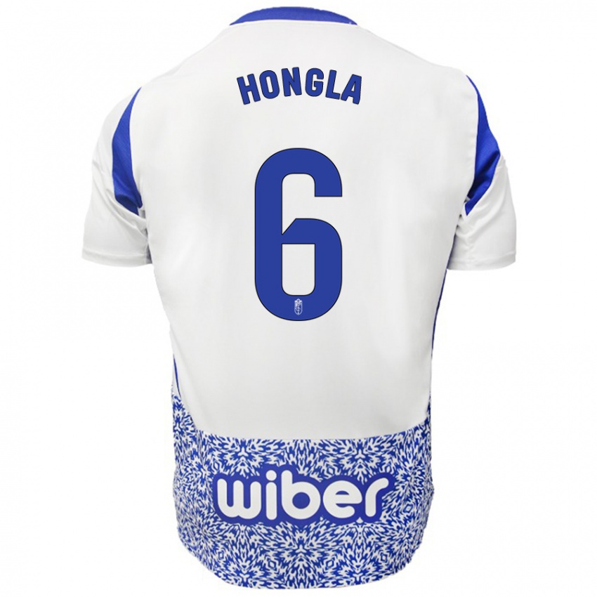 Kinder Martin Hongla #6 Weiß Blau Auswärtstrikot Trikot 2024/25 T-Shirt