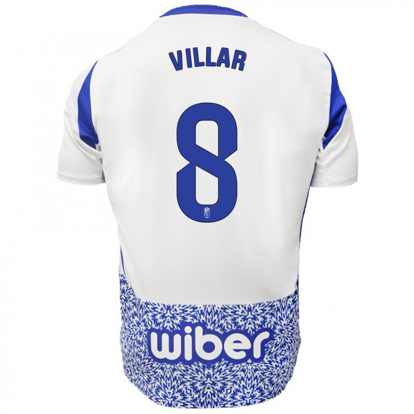 Kinder Gonzalo Villar #8 Weiß Blau Auswärtstrikot Trikot 2024/25 T-Shirt