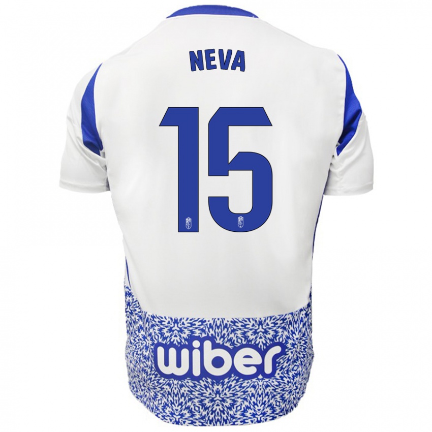 Kinder Carlos Neva #15 Weiß Blau Auswärtstrikot Trikot 2024/25 T-Shirt