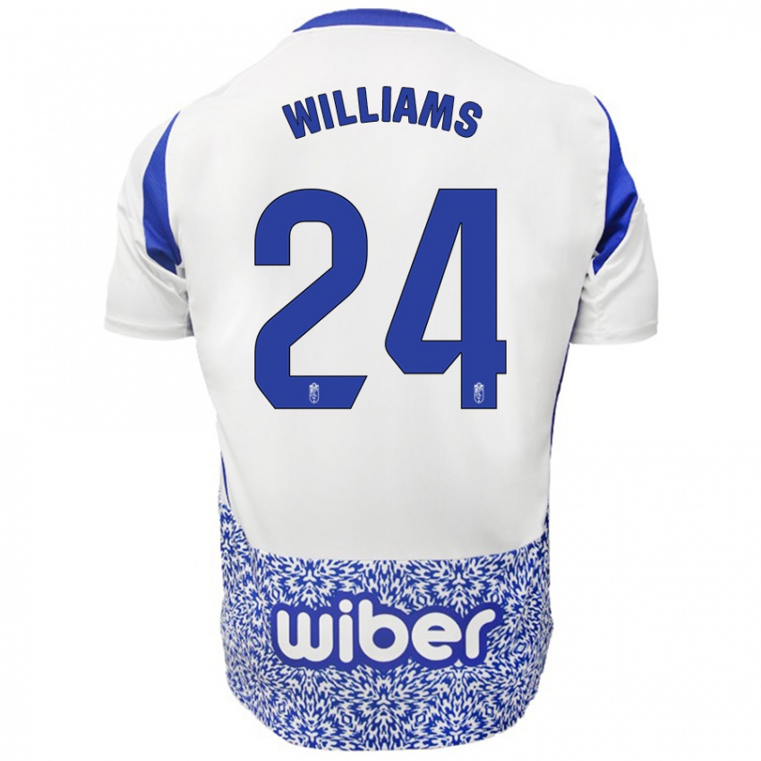 Kinder Loïc Williams #24 Weiß Blau Auswärtstrikot Trikot 2024/25 T-Shirt