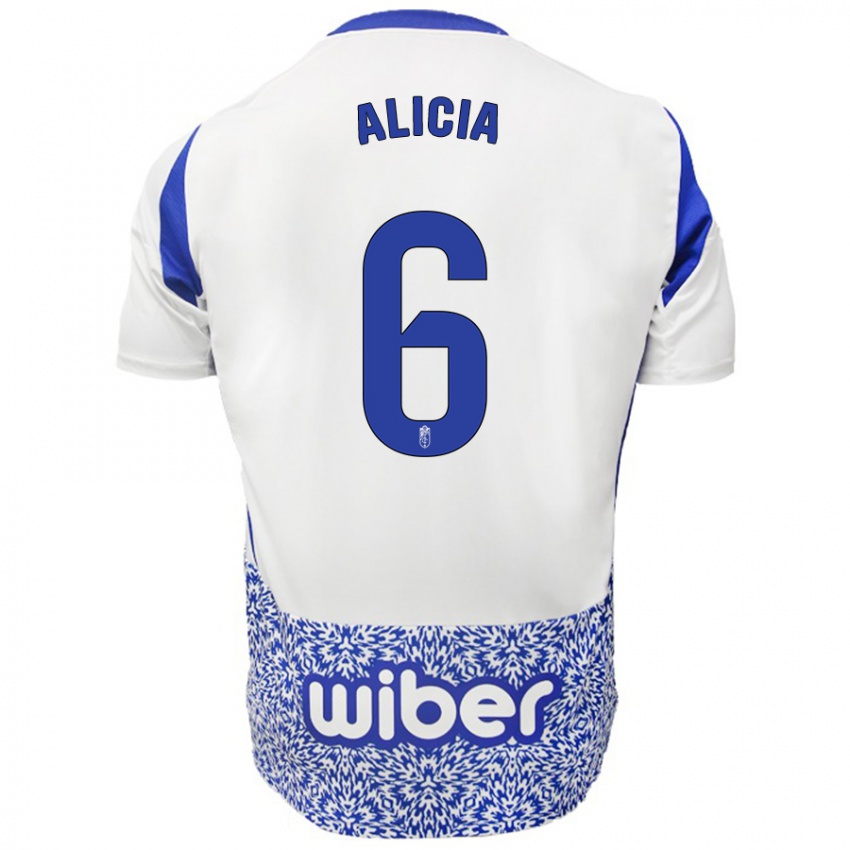 Kinder Alicia #6 Weiß Blau Auswärtstrikot Trikot 2024/25 T-Shirt