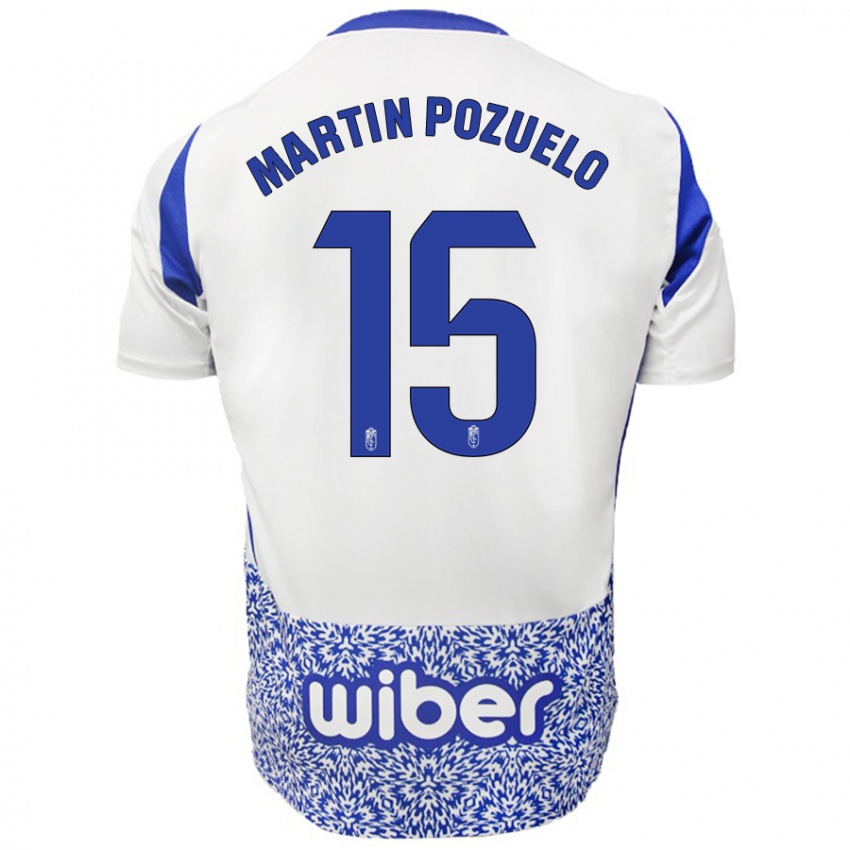 Kinder Esther Martin-Pozuelo #15 Weiß Blau Auswärtstrikot Trikot 2024/25 T-Shirt