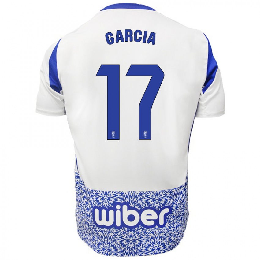 Kinder Naima García #17 Weiß Blau Auswärtstrikot Trikot 2024/25 T-Shirt