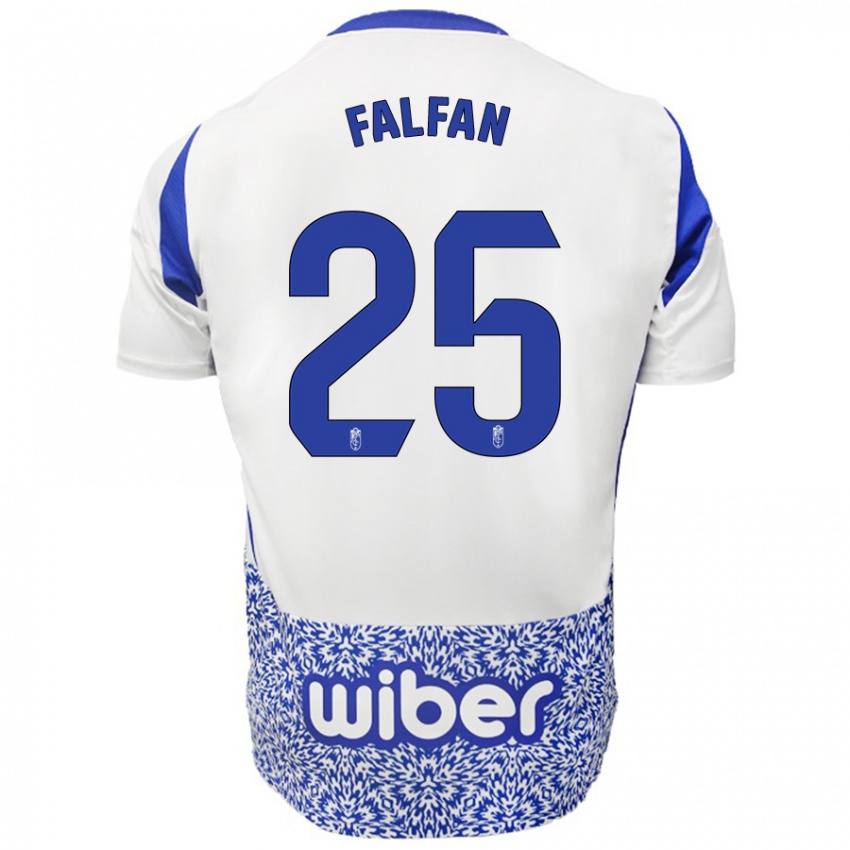 Kinder Daiana Falfán #25 Weiß Blau Auswärtstrikot Trikot 2024/25 T-Shirt