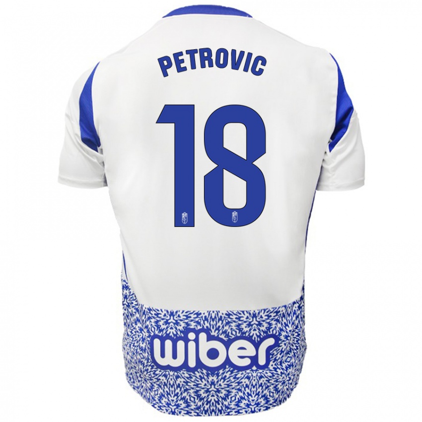 Kinder Njegos Petrovic #18 Weiß Blau Auswärtstrikot Trikot 2024/25 T-Shirt