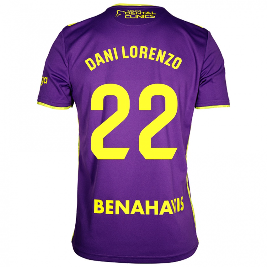 Kinder Dani Lorenzo #22 Lila Gelb Auswärtstrikot Trikot 2024/25 T-Shirt