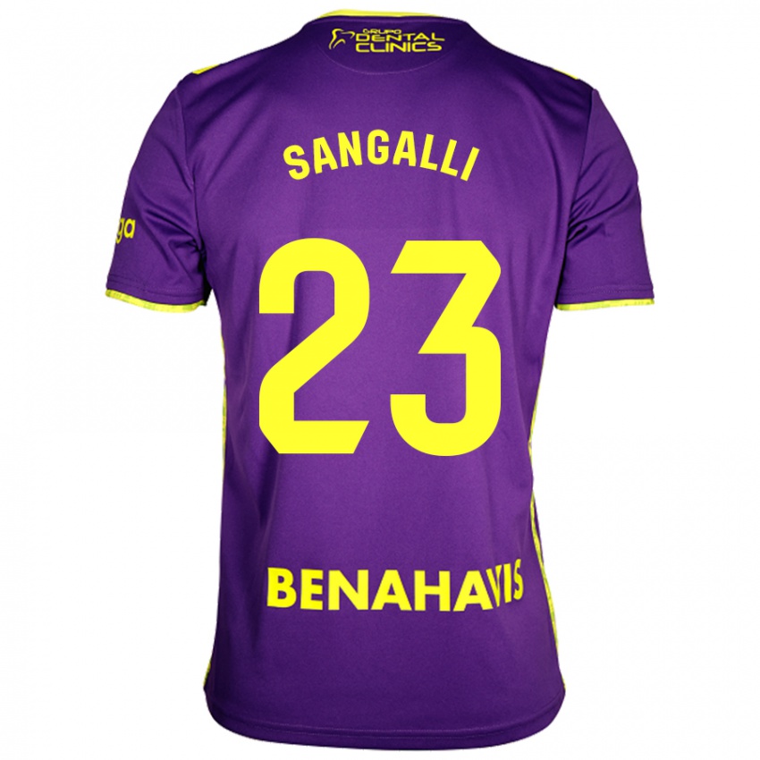 Kinder Luca Sangalli #23 Lila Gelb Auswärtstrikot Trikot 2024/25 T-Shirt