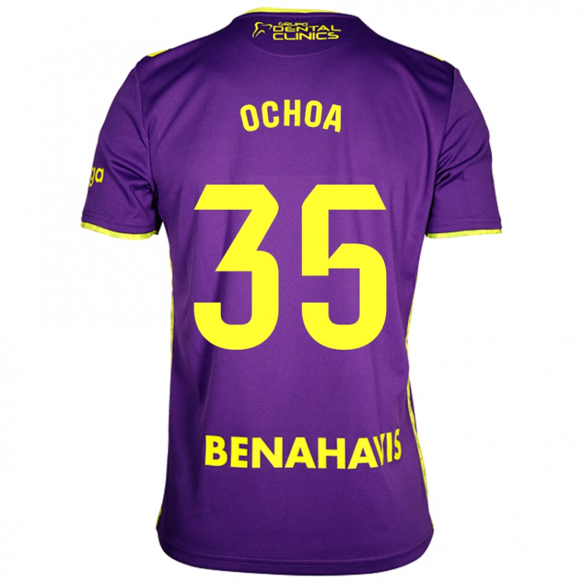 Kinder Aarón Ochoa #35 Lila Gelb Auswärtstrikot Trikot 2024/25 T-Shirt