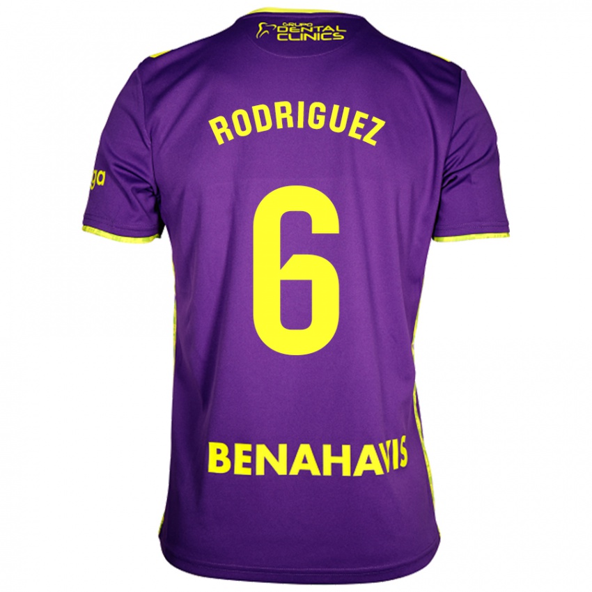 Kinder Rafa Rodríguez #6 Lila Gelb Auswärtstrikot Trikot 2024/25 T-Shirt