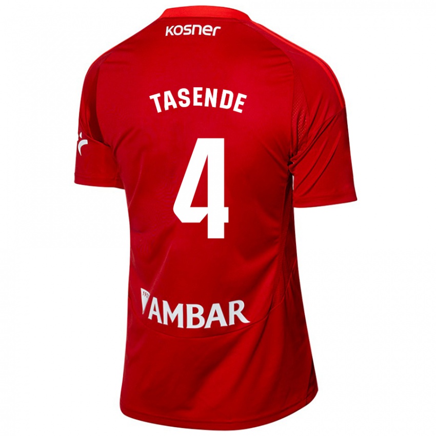 Kinder Dani Tasende #4 Weiß Blau Auswärtstrikot Trikot 2024/25 T-Shirt