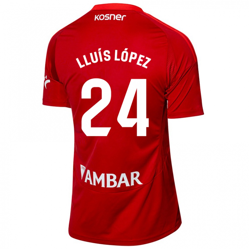 Kinder Lluís López #24 Weiß Blau Auswärtstrikot Trikot 2024/25 T-Shirt