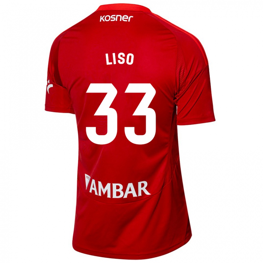 Kinder Adrián Liso #33 Weiß Blau Auswärtstrikot Trikot 2024/25 T-Shirt