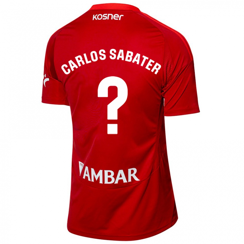 Kinder Juan Carlos Sabater #0 Weiß Blau Auswärtstrikot Trikot 2024/25 T-Shirt