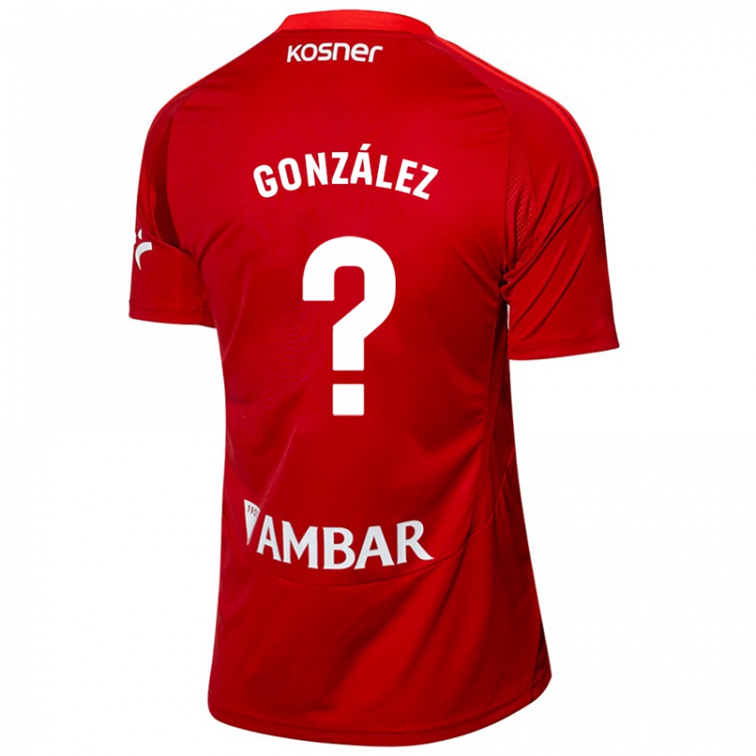 Kinder Álex González #0 Weiß Blau Auswärtstrikot Trikot 2024/25 T-Shirt