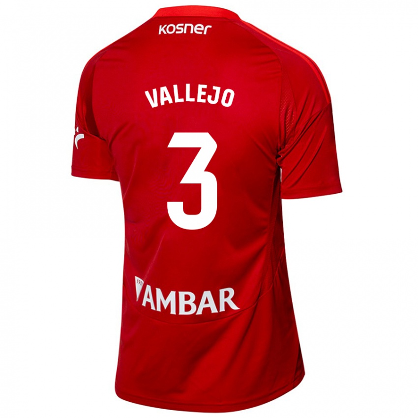 Kinder Jaime Vallejo #3 Weiß Blau Auswärtstrikot Trikot 2024/25 T-Shirt