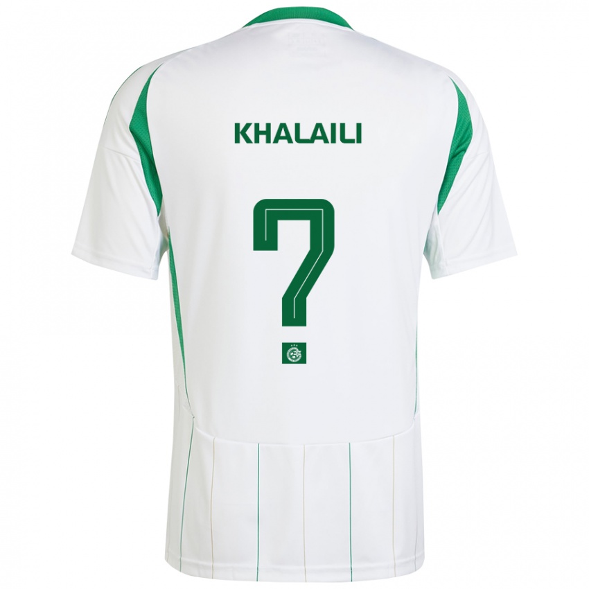 Kinder Iyad Khalaili #0 Weiß Grün Auswärtstrikot Trikot 2024/25 T-Shirt