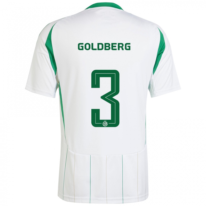 Kinder Shon Goldberg #3 Weiß Grün Auswärtstrikot Trikot 2024/25 T-Shirt