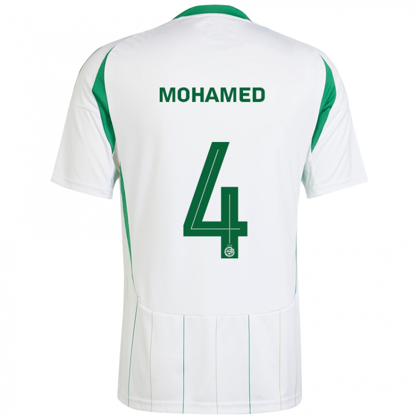 Kinder Ali Mohamed #4 Weiß Grün Auswärtstrikot Trikot 2024/25 T-Shirt