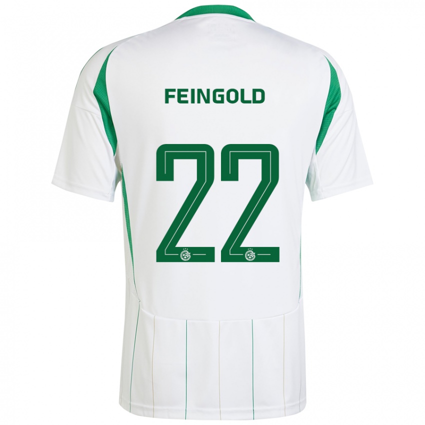 Kinder Ilay Feingold #22 Weiß Grün Auswärtstrikot Trikot 2024/25 T-Shirt