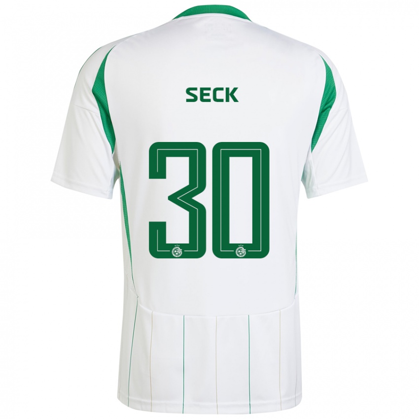 Kinder Abdoulaye Seck #30 Weiß Grün Auswärtstrikot Trikot 2024/25 T-Shirt