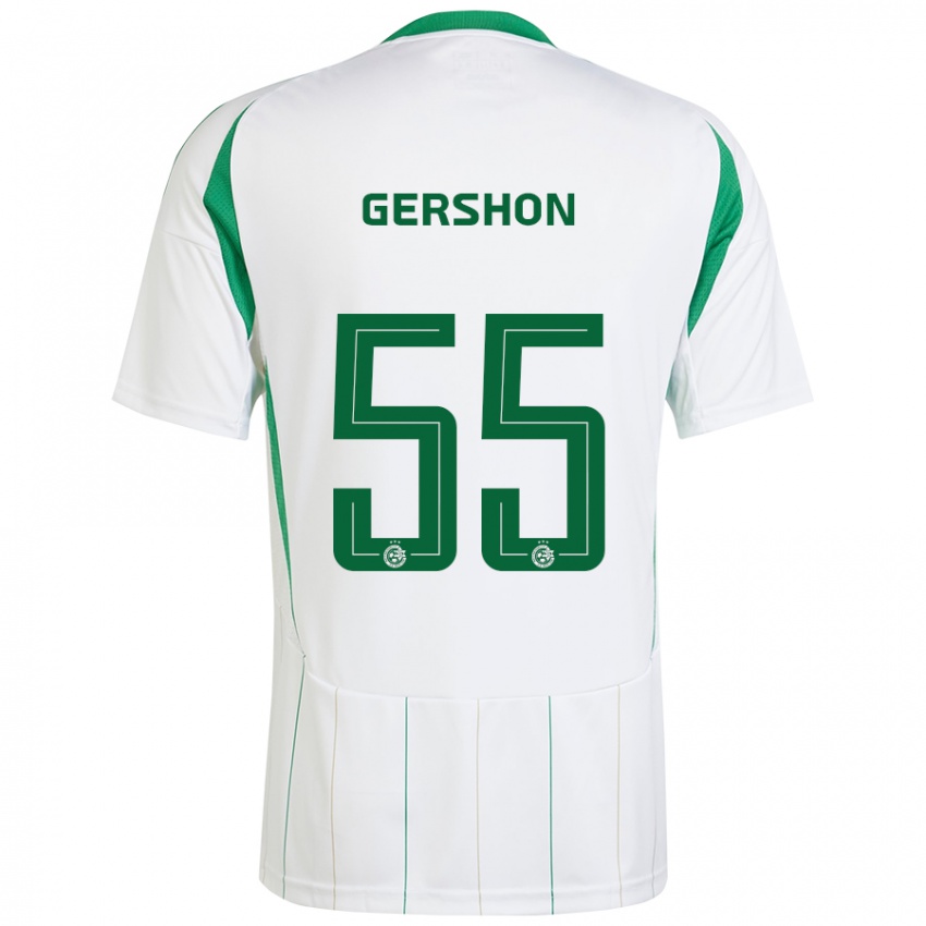 Kinder Rami Gershon #55 Weiß Grün Auswärtstrikot Trikot 2024/25 T-Shirt