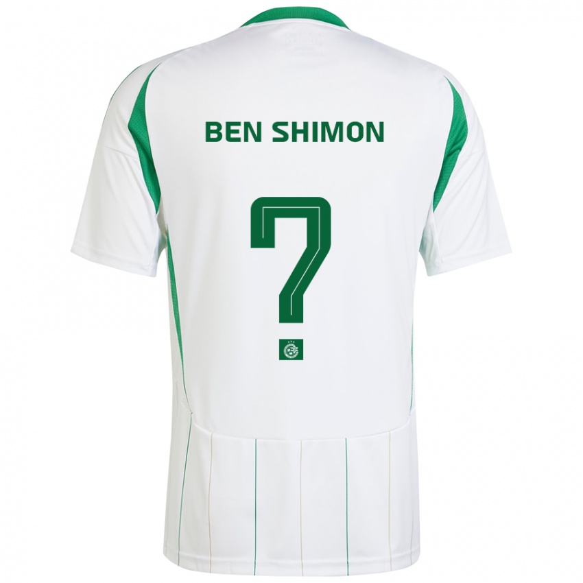 Kinder Elad Ben Shimon #0 Weiß Grün Auswärtstrikot Trikot 2024/25 T-Shirt