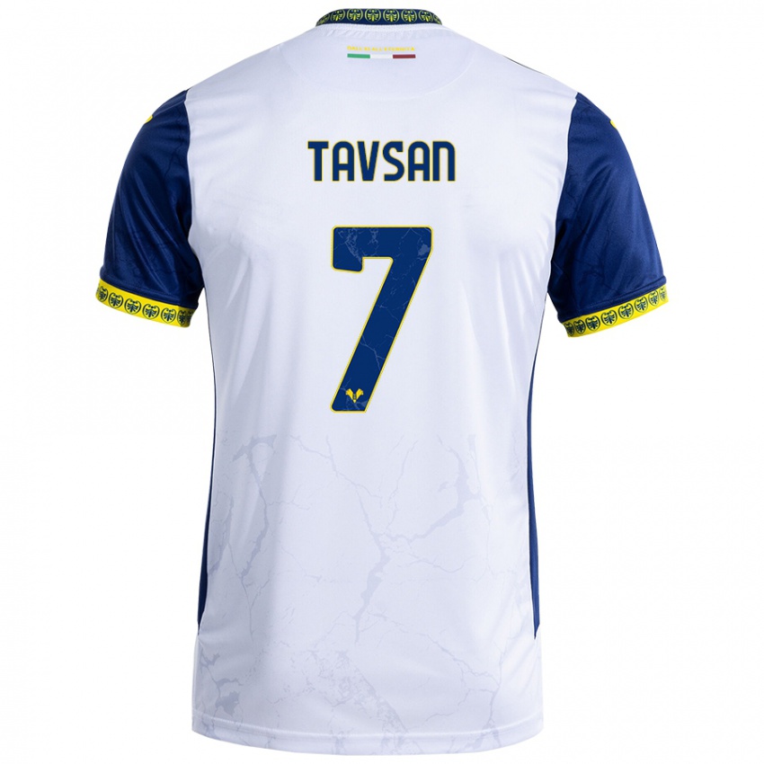 Kinder Elayis Tavsan #7 Weiß Blau Auswärtstrikot Trikot 2024/25 T-Shirt