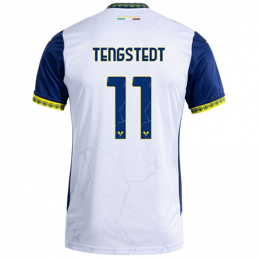 Kinder Casper Tengstedt #11 Weiß Blau Auswärtstrikot Trikot 2024/25 T-Shirt