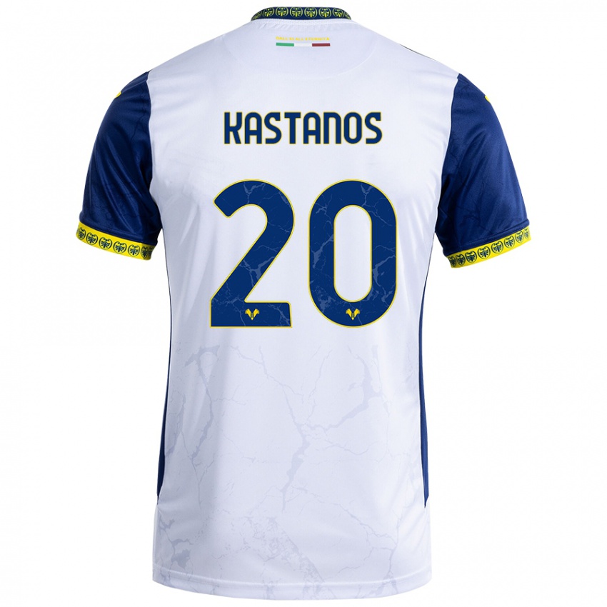 Kinder Grigoris Kastanos #20 Weiß Blau Auswärtstrikot Trikot 2024/25 T-Shirt